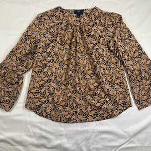 Women's J.Crew bell-sleeve blouse with a giraffe print pattern